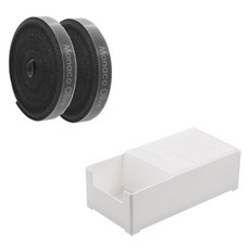 모나코올리브 포켓 케이블 선 정리함 5p + 전용 트레이 중형 + 벨크로타이 2p 세트, 1세트, 블랙(벨크로타이)