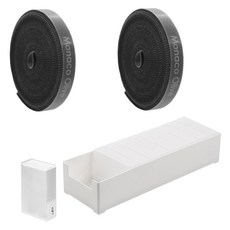 모나코올리브 포켓 케이블 선 정리함 10p + 전용 트레이 대형 + 벨크로타이 2p 세트, 1세트, 블랙(벨크로타이)