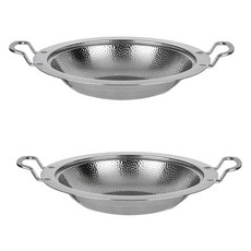 plala 電磁爐適用不鏽鋼雙耳淺湯鍋, 銀色, 22cm, 2個