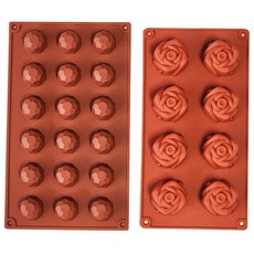 Bestom 水晶玫瑰模具 18孔 + 8孔 套組, 棕色, 1套