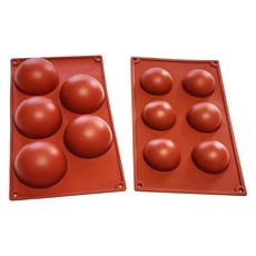 Bestom 半球模具 6孔 + 5孔 套組, 棕色, 1套