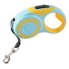 요런개 반려동물 컬러풀 꼬임 방지 자동 리드줄, 옐로우, 1개