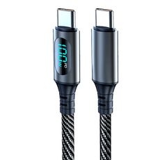 데일리조이 C to C타입 데이터 고속 디스플레이 충전케이블 100W, 블랙, 1개, 2m