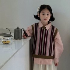 Arbe 兒童 Rupple 線條針織背心