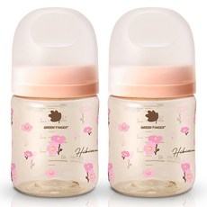 Yuhan Kimberly PPSU奶瓶 2入組, 木槿花款(粉紅色), 160ml, 1組