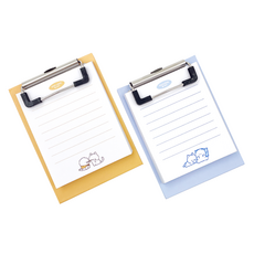 Withna 雪橇犬&貓咪 夾式便條板 2件組 82-0042, 藍色 + 橘色, 1套