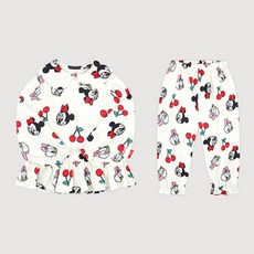 milkmilelolo 女童迪士尼米妮黛西櫻桃蜜桃絨睡衣上下套裝