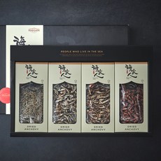 해가인 건멸치 4종 선물세트 세중훈꼴 920g + 쇼핑백, 1세트