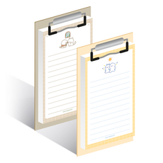 WITHNA 雪地狗&貓 夾式便條板 2入組 82-0041, 黃色 + 棕色, 1套