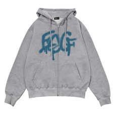 Escapefrom 藍色塗鴉 ESCF logo 印花雙向連帽拉鍊外套