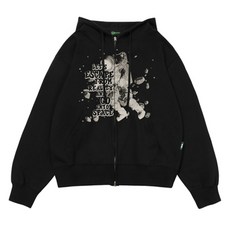 Escapefrom Let's Go 太空印花雙向拉鍊連帽外套