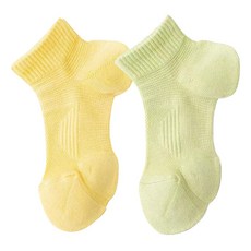 Onup 女性跑步運動襪 2雙組, 黃色 + 綠色, 1套