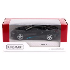 KiNSMAR BMW i8 KT5379 汽車可動玩具, 黑色, 1個
