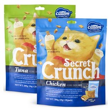 캣템 고양이 시크릿 크런치 간식 200g + 200g 세트, 참치 + 치킨, 1세트