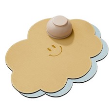 MF스토어 스마일 구름 다용도 규조토 드라잉 테이블 매트, 스카이 + 옐로우, 2개, 40 x 30 cm