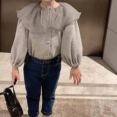 아르베 여아용 리츠 쉬폰카라 가디건