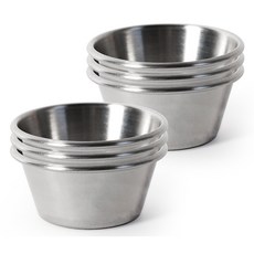 韓國製 304不鏽鋼 深醬料碗 4號, 銀色, 6個