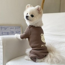 봉쥬르뚜뚜 寵物Gelato Hi bear四腳衣, 1個, 棕色