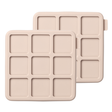 Diar 孩童副食品鉑金矽膠9格分裝密封冷凍盒, 2個, Baby Pink