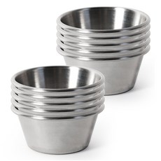 韓國產304不鏽鋼深款醬料碗3號, 銀色, 10個