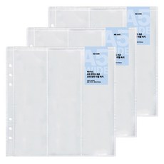 워너디스 와이드 6공 포켓 양면 리필 속지 06 세로 3포켓 A5, 3개, 10매입