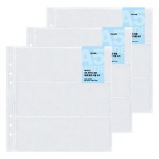wannathis 寬版6孔口袋雙面補充內頁 05 橫式3格 A5, 3個, 10枚入