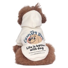 MONCHOUCHOU 狗狗 Country Bio 連帽衫, 1個, 奶油色