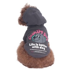 MONCHOUCHOU 狗狗 Country Bio 連帽衫, 1個, 炭灰色