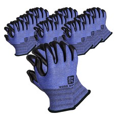 Cheonhamujeok U3 Workman NBR泡棉工作手套雙手組 M, 藍色, 10組