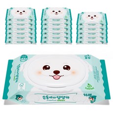 Soondoongi 順順兒 寵物 SUNDONGI與狗狗 高級綠色中性濕紙巾 便攜式, 16入, 18個