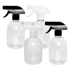 World Clean 透明扁圓形噴霧器 500ml x 4入組, 黑色, 黑色, 白色, 透明, 1套