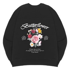 엘라모 버터플라워 오버핏 맨투맨 빅사이즈