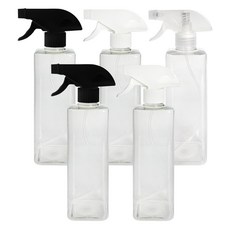 World Clean 透明方形噴霧器 500ml x 5入組, 黑色, 黑色, 白色, 白色, 透明, 1套