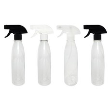 World Clean 透明細長圓形噴霧瓶 400ml x 4入組, 黑色, 黑色, 白色, 透明, 1套