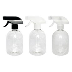 World Clean 扁圓形噴霧器3件組, 黑色 + 白色 + 透明, 1套