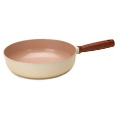 VIZZART Woove系列木質單柄陶瓷不沾深炒鍋 IH爐適用, 28cm, 1個