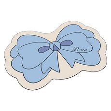 Boorepick 蝴蝶結點綴居家浴室珪藻土地墊 B款, 1個, 天空藍