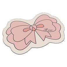 Boorepick 蝴蝶結造型居家浴室珪藻土地墊 B款, 1個, 粉紅色