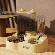 PASTEL PET 寵物立體耳朵大容量半自動餵水器 31.5 x 28 x 27 cm, 黃色, 1個