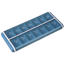 특별한상점 7일 14일 휴대용 슬림 영양제 알약케이스 스모그 블루, 1개