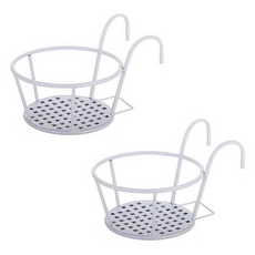 EVER HOUSE 陽台花盆支架, 白色, 2個