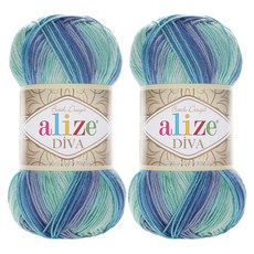 Alizee Mamanit Diva 編織線, 2個, 1767 薄荷天藍色混合