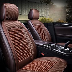 Ez2mk 사계절 우드비즈 차량용 시트 쿠션 MS-220, 브라운, 1개