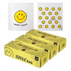 微笑拉鍊袋18cm, 小(S), 30入, 3個