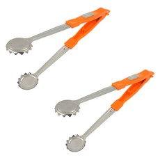 코코렉스 원형 멀티 잠금집게, 스텐실버 + 오렌지, 2개