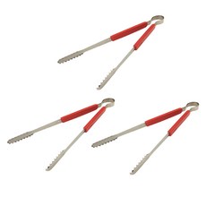 CoCoREX 蘋果鱷魚夾, 不鏽鋼銀 + 紅色, 3個