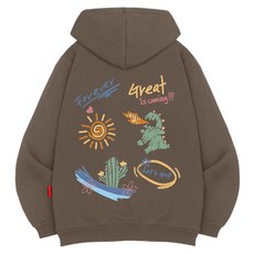 Elamro Let's Go恐龍長袖連帽T恤