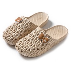 홈플로우 캐주얼 다목적 홈 오피스 실내 슬리퍼, 카키, 1개