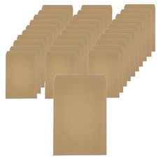 雙面中型B5角底袋, 棕色, 100個