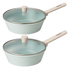파이렉스 인덕션 세라믹 제이드 IH 궁중팬 24cm + 궁중팬 28cm + 뚜껑 2p 세트 4개, 블루, 궁중팬24cm+궁중팬28cm+뚜껑2개 4p 1세트, 1세트 주방용품/냄비/프라이팬 반품 최저가 69,380원